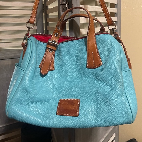 Dooney & Bourke Handbags - Dooney & Bourke purse teal with red lining Size: 12 x 9 x 6 wide